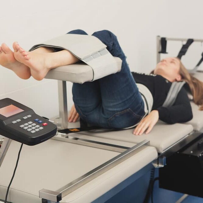 Spinal decompression technique treatment.