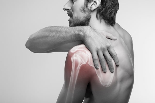 medical illustration of a man suffers from Muscle spasms